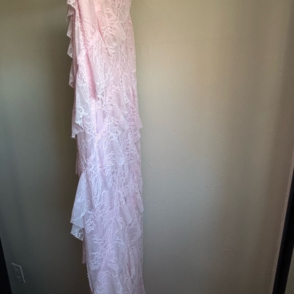 Coquette Style Wild Fable Pink Asymmetrical Lace Dress - Picture 7 of 8